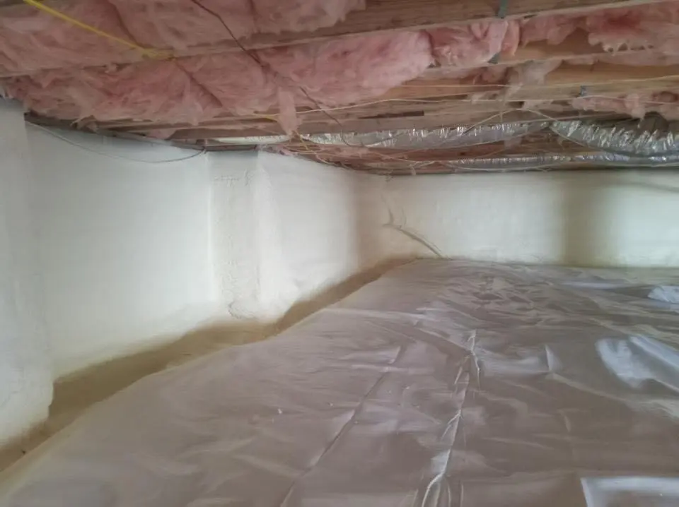Crawl space encapsulation with closed-cell spray foam for Spray Foam Roofing in Ambridge